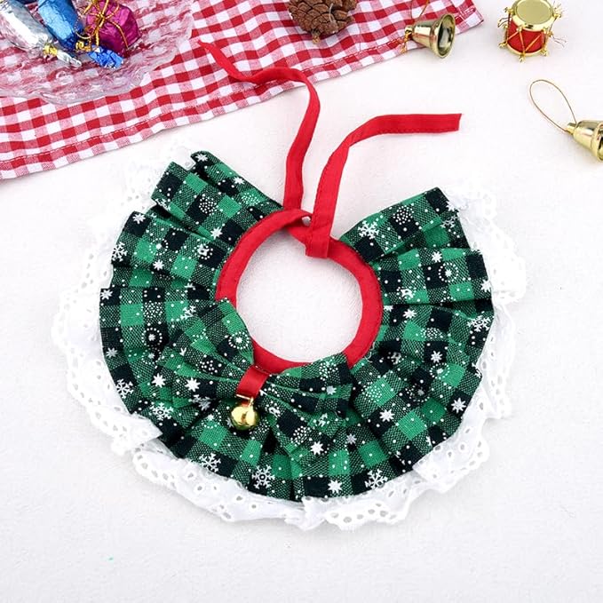 Dog and Cat Christmas Bandana Pet Food Bib Scarf Holiday Pet Bandanas for Dogs Cats Droop Bib Boy Girl Cat Festive Christmas Outfit for Pets Eating Scarf Adjustable Dog Neck Bandana Cat Xmas Costume