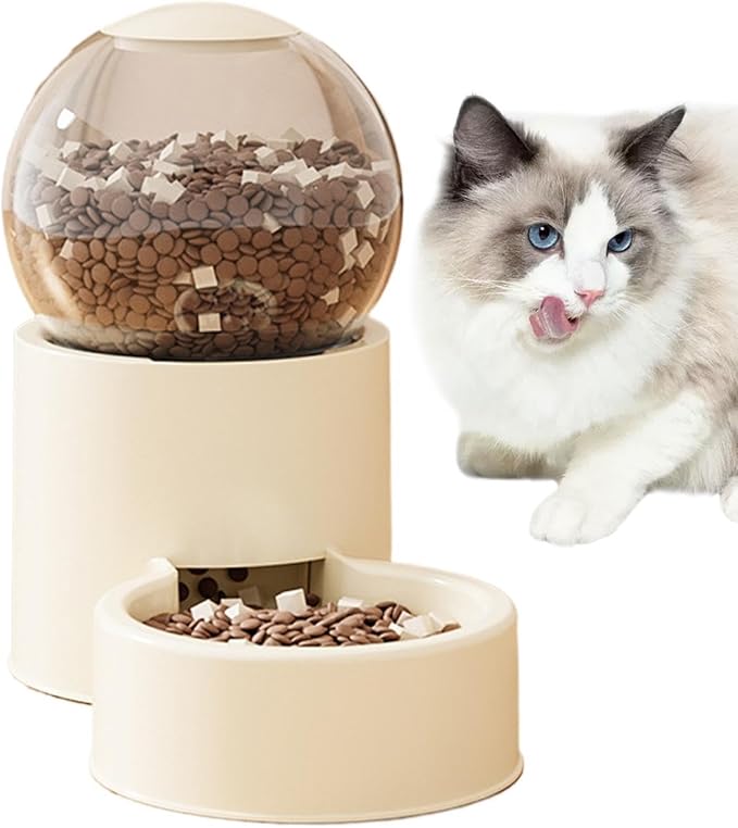 Automatic Pet Feeder - 26x16x14cm Dog Auto Feeding Bowl | Pet Food and Water Device | Large Capacity Puppy Water Dispenser | for Home Vacation Indoor Living Room Travel Weekend Trip Backyard