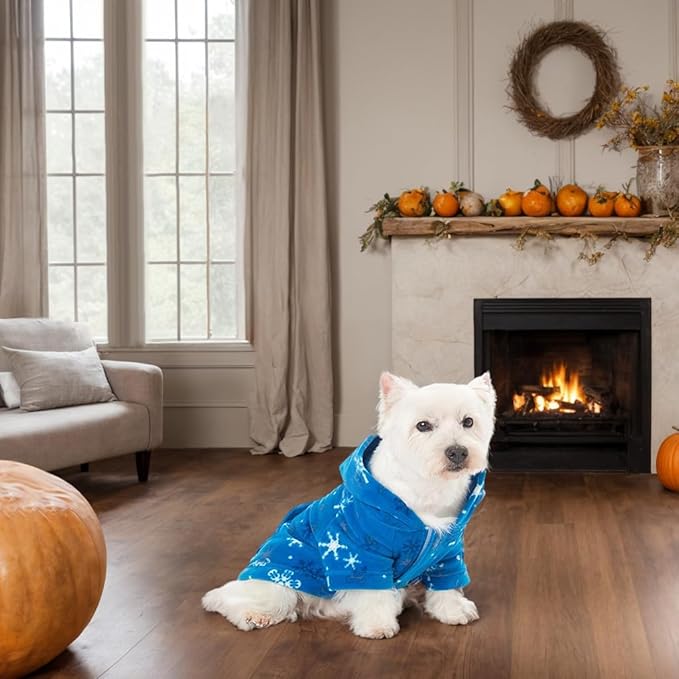 Pet Pjs - Its A Snow Day Pet Pjs Fleece Hoodie Sweaters - Small (Fits Up to 15 lbs) - Pet - Small (Fits Up to 15 lbs)
