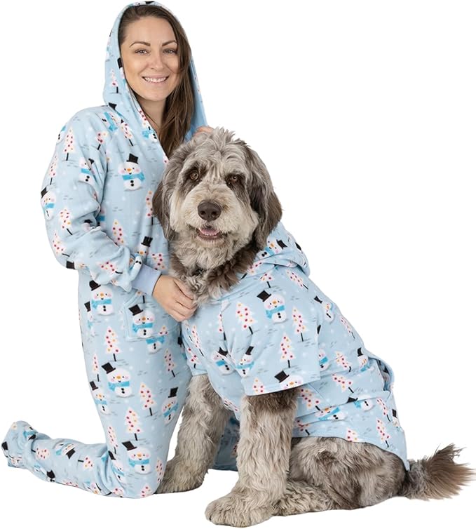 Pet Pjs - Frosty Winter Pet Pjs Fleece Hoodie Sweaters - XXLarge (Fits Up to 120 lbs) - Pet - XXLarge (Fits Up to 120 lbs)