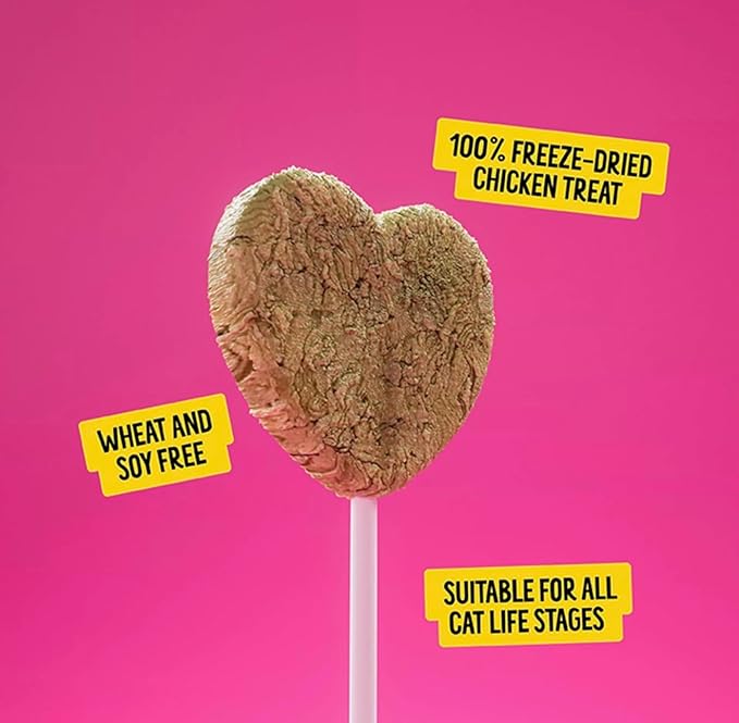 Bonkers Purrpops, Freeze Dried Crazy for Catnip Recipe Flavored Lollipop Cat Treats, for All Breeds and Ages - 8 Pieces (2 Packs) with 1 Cat Pom Pom Balls Toy