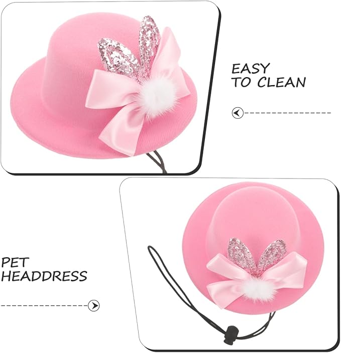 YARNOW Pet Easter Hat Adjustable Bunny Ears and Bowknot Cute Festival Accessory for Dogs Cats and Pets for Easter Parties and Photoshoots