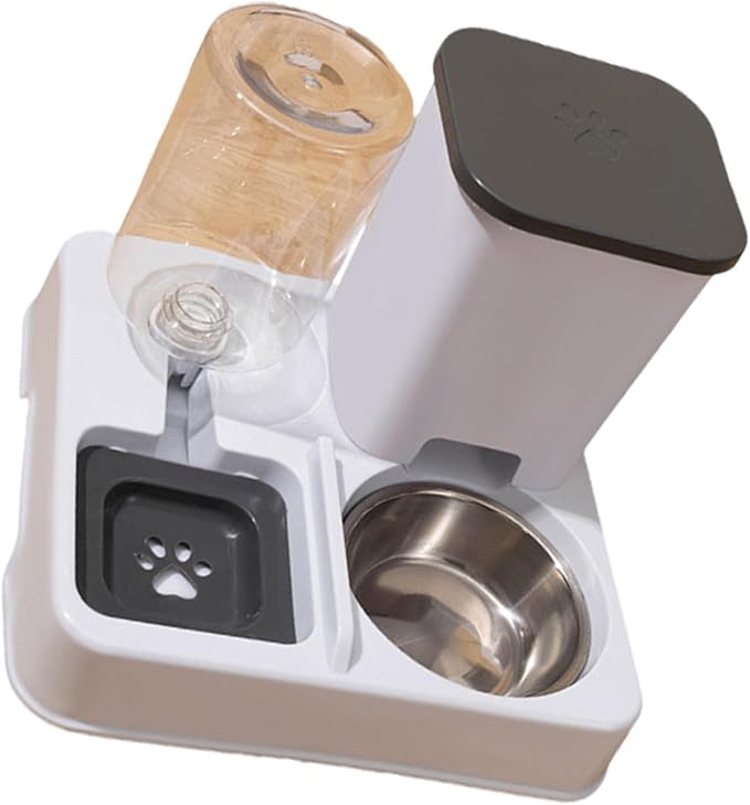 Automatic Water Dispenser and Food Feeder for Various Size Cats Container 2in1 Pet Watering and Feeding Station Feeder for Cats Dispenser