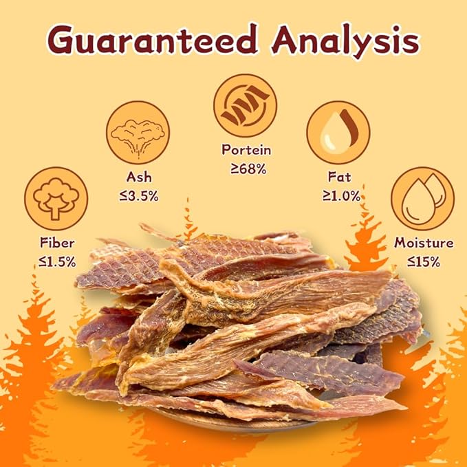 Air-Dried Duck Jerky Dog Treats, Novel Protein & Grain-Free Tender Snacks, All Natural Single Ingredient Training Reward for Sensitive Dogs, 5.29 Ounce (2 Pack x 5.29 Ounce,Chicken)