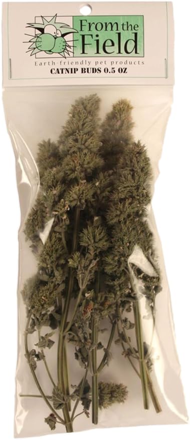 from The Field | Premium Whole Catnip Buds for Cats | Organic, USA-Grown, Fresh & Potent | Natural, Eco-Friendly Cat Treat for Play & Relaxation | Catnip for Indoor Cats | Resealable 0.5 Oz Bag