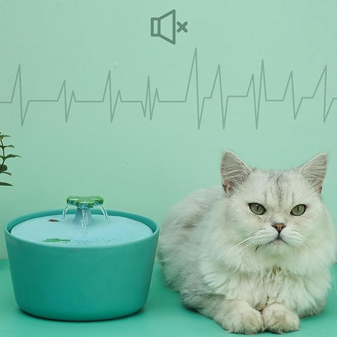 GeRRiT Ceramic Cat Water Fountain Ultra-Quiet Pet Drinking Bowls Pet Water Dispenser Pet Fountain Indoor USB Water Fountains Pet Water Dispenser