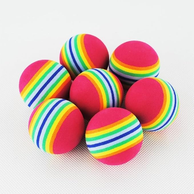 Bepets 12PCS Foam Balls for Cats, Colorful Rainbow Cat Toy Sponge Balls Soft Pet Toy