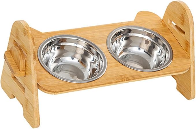 Baoblaze Elevated Tilted Cat Bowl Bowl with Stand Pet Supplies Feeding Station Adjustable Pet Food Water Dish for Drinking