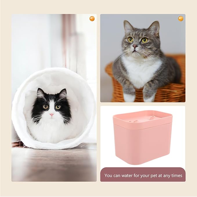 HANABASS Automatic Pet Water Fountain for Cats and Dogs Dog Drinking Dispenser Stylish Pink Design with Flower Water Outlet Easy to and Maintain for Home Decor