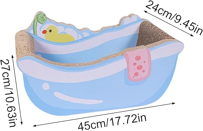 Cat Nest Bed, Cute Bathtub Style Cardboard Lounge, Small Corrugated Paper Cat House with Built in Scratch Board, Play Area for Kitten Puppy Small Dog, Indoor Pet Furniture Living Room Balcony