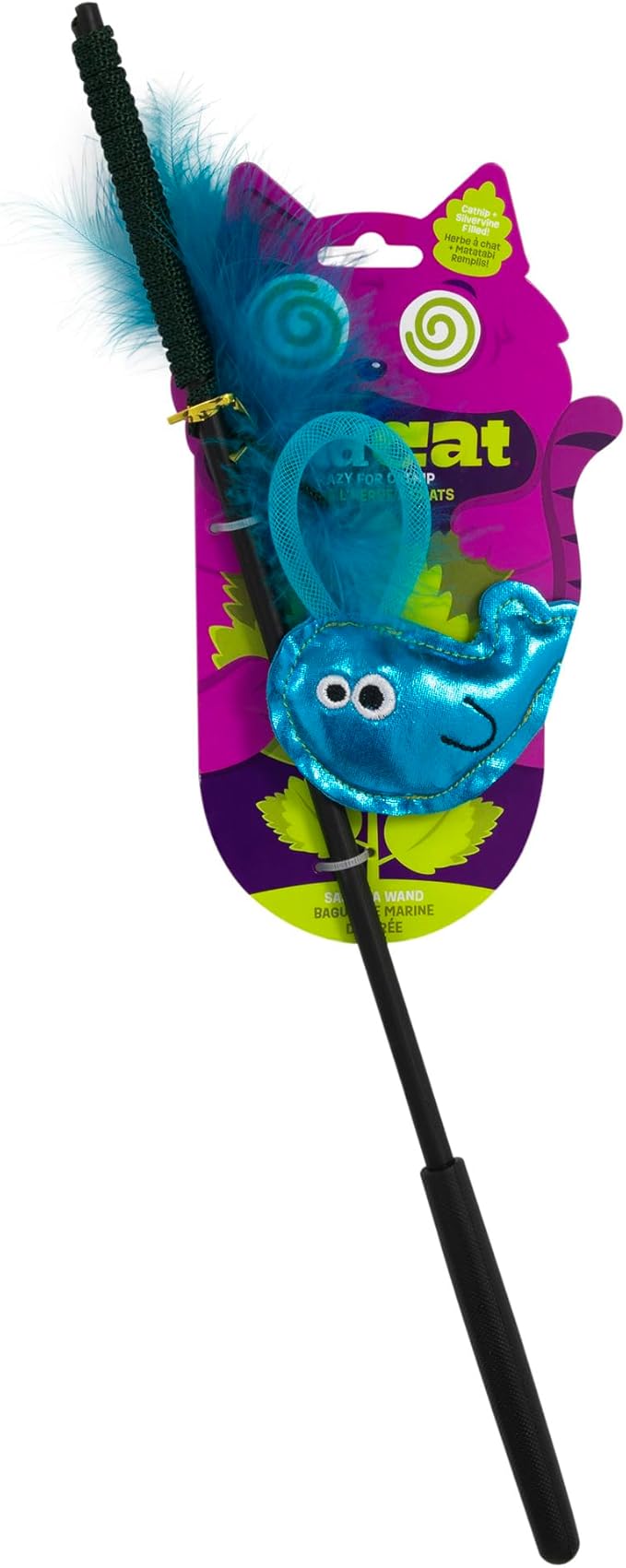 Mad Cat SAS-Sea Wand Catnip and Silvervine Teaser Cat Toy, for Hunting Instincts
