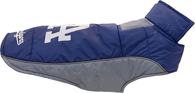 MLB Los Angeles Dodgers Puffer Vest for Dogs & Cats, Size Large. Warm, Cozy, & Waterproof Dog Coat, for Small & Large Dogs/Cats. Best MLB Licensed PET Warming Sports Jacket