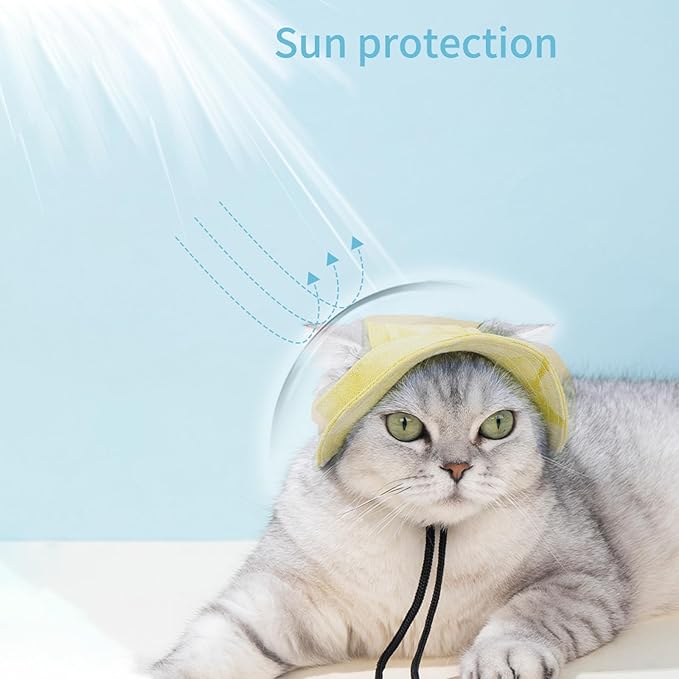 Pet Hat with Ear Holes Sunscreen Cap, Adjustable String Dog Cat Summer Sun Hat,Cat Dog Bucket Hat for Birthday Party Costume Decoration Outdoor Hiking (Black & White, Large)
