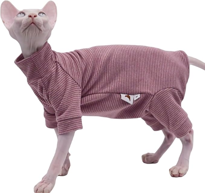 Hairless Cat Clothes Four-Legged Velvet Warm Soft Autumn and Winter Cat Apparel for Sphynx, Devon Rex, Cornish (X-Small)