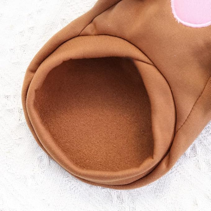 Pet Clothing Dog Transformation Frog Hoodie Autumn and Winter Warm Small Large Dog Method Dou Cat Bullfighting Clothes (Brown Mouse,M)