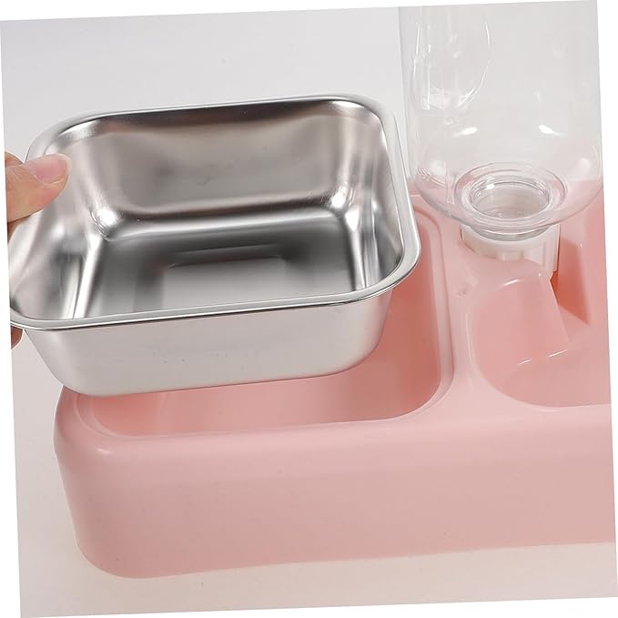 Double Pet Water Feeder Smooth Puppy Drinking Tool Cat Dog Water Dispenser for Home Pet Shop Use Pink Automatic Pet Water Bowl