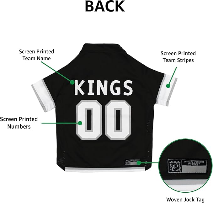 Pets First NHL Los Angeles Kings Jersey for Dogs & Cats, X-Large. - Let Your Pet Be A Real NHL Fan!