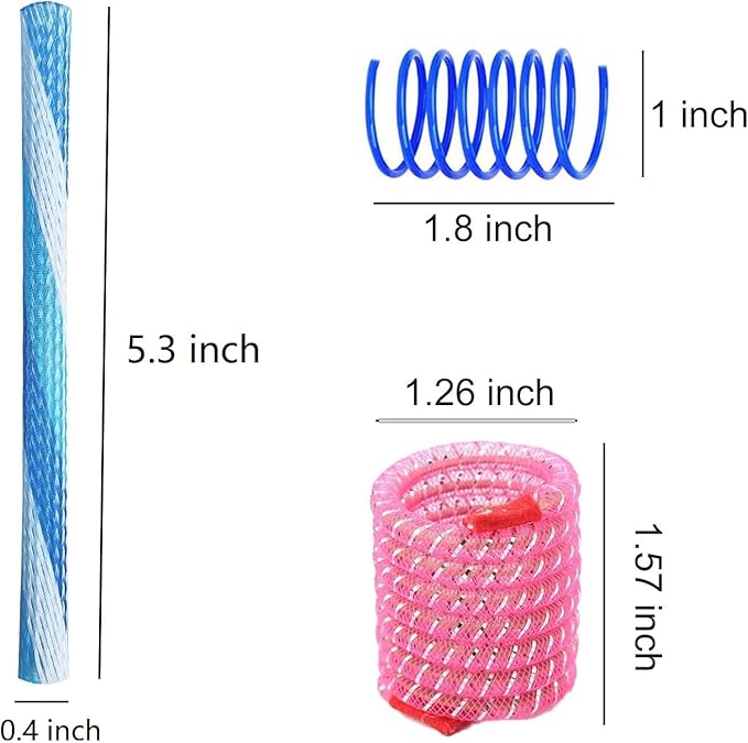 WishLotus Spring Cat Toys - 20pcs Colorful Cat Spring & Tube Toys with Telescopic Mesh Pole for Kitten Chew & Jumping Playtime