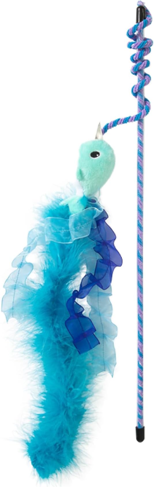 Nifty Narwhal Feather Cat Wand Toy, String Toy, Interactive Cat Toys with Catnip, Enrichment for Indoor Cats and Kittens