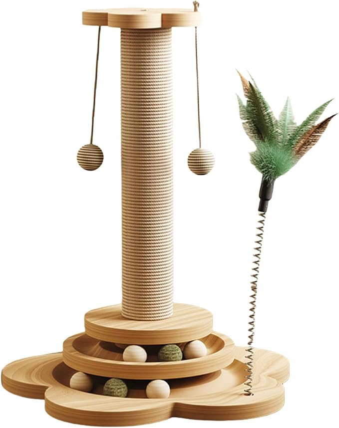 Kitten Furniture Bed Post Kitten Scratcher Toy for Pet Indoor Play Scratcher Sisal Scratch