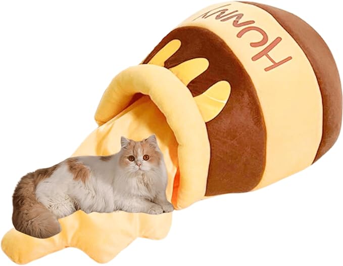 Honey Pot Cat Bed - Comfortable Memory Foam Pet Furniture with Removable Cushion - Stylish and Washable Cat Bed for Small Cats and Breeds (Coffee)