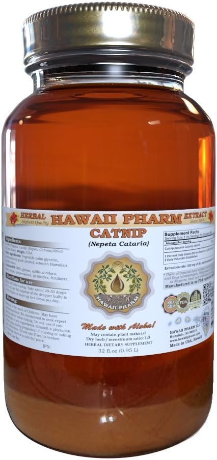 Catnip Liquid Extract, Catnip (Nepeta Cataria) Tincture Supplement 32 oz Unfiltered