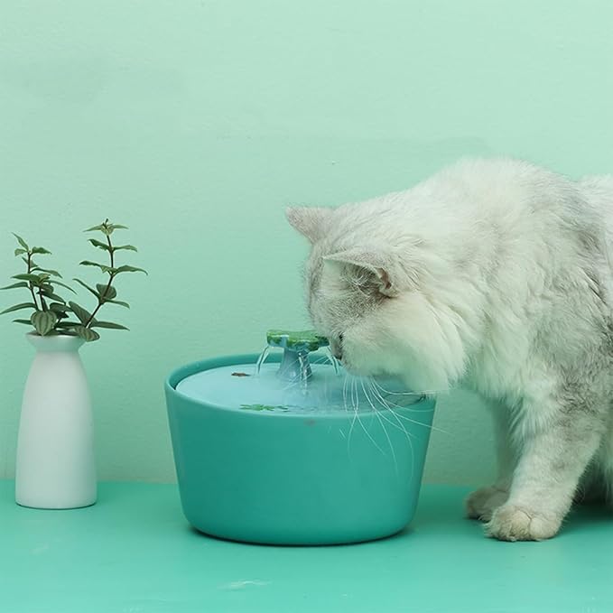 GeRRiT Ceramic Cat Water Fountain Ultra-Quiet Pet Drinking Bowls Pet Water Dispenser Pet Fountain Indoor USB Water Fountains Pet Water Dispenser