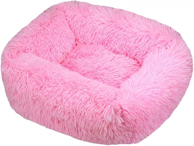 Donut Dog & Cat Bed - Soft Plush Self-Warming Cave for Cats & Small to Medium Dogs | Calming Cuddler with Improved Sleep & Comfort(Light Pink,31.5X5.91X25.59 in)