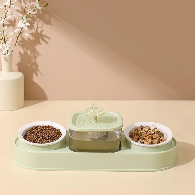 Pet Feeding Bowl Cats Raised Food Small Dog Cats Food Large Capacity Antislip Water Dispenser Waterer Supplies Pet Water Fountain