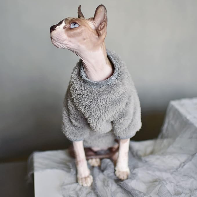 Warm Pet Sweater Sphynx Cat Clothes Fashion Soft Cat Apparel Comfort Thickened Winter Sphinx Hairless Cat Clothes (XL)
