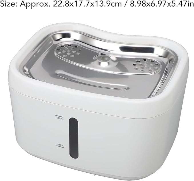 Cat Drinking Dispenser,2.5L Stainless Steel Smart Automatic Sensing Circulating Pet Water Dispenser Pet Water Fountain Inside Cat Dog Pet Drinking Station for Home