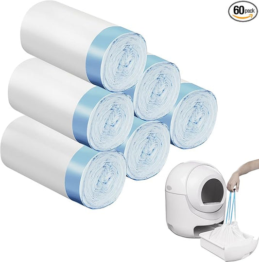 120 Count Extra Large Cat Litter Box Liners, Cat Litter Waste Receptacles Bags for Cleanpethome/BCHARYA Self-Cleaning Litter Box