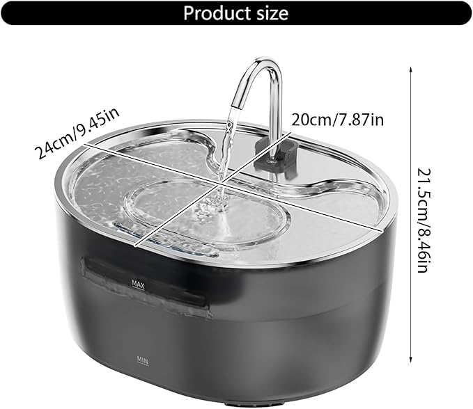 SelfCleaning Cats Water Bowl with Stainless Steel Spouts Automatic Water Flows Systems for Multiple Pet Watering Supply Large Capacity Pet Drinking Bowl