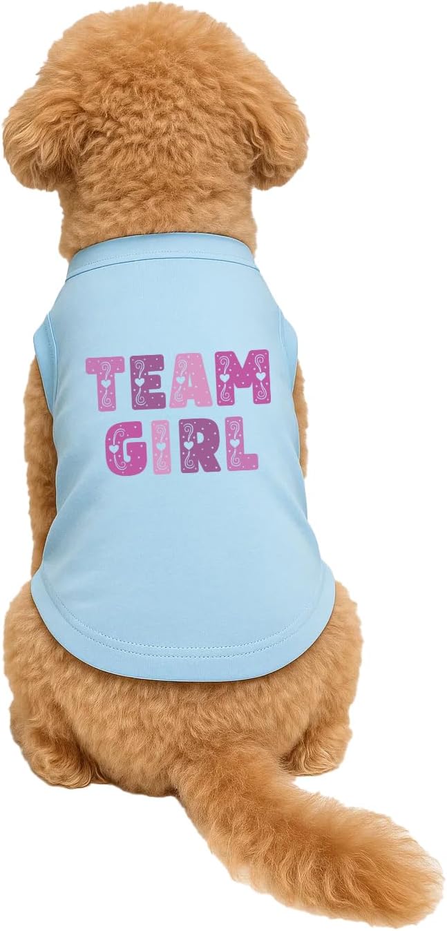 Team Girl Dog Tee Shirt | Sleeveless Breeds | Gender Reveal | Baby Announcement | Boy or Girl |Light Blue, 5X-Large 1517