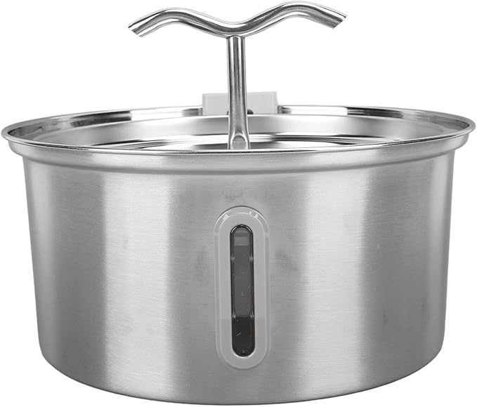 Zerodis Stainless Steel Pet Water Fountain, 3.2L Capacity, Dual Spout Design, Automatic Water Dispenser for Dogs and Cats
