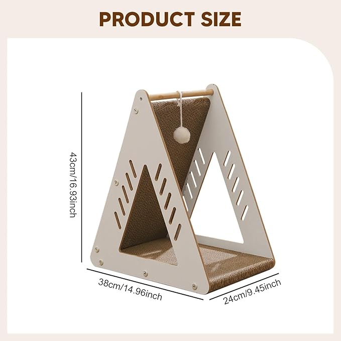 Bed Furniture Protector Activity Center Cozy for Indoor Pet Supplies Scratch Pad for Playing Exercise Grinding- Cat Scratcher