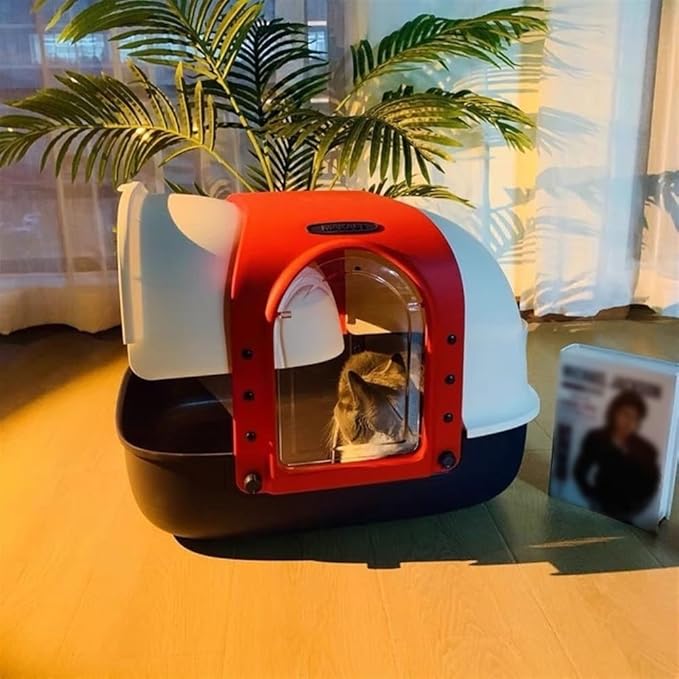 Pet Supplies, Large Covered Cat Litter Box, Anti-Splash Enclosed & Easy Clean, w/Scoop & Mat(Green)