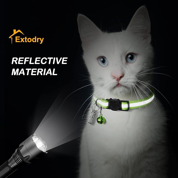 Extodry 14 Pack Set Kitten Collars Breakaway with Bells,Reflective Safety Cat Collar,Ideal for Puppy, Girl Boy Cats,with Name Tag,Adjustable for Small Animal,Pet Supplies(12 Colors & 2 ID Tags)