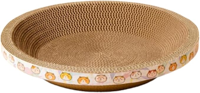 Round Cat Scratcher Bed, Cat Nest, for Indoor Cats, Corrugated Scratching Board, Cat Lounge Bed for Furniture Protector, Large