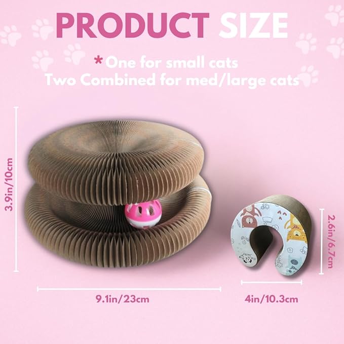 Fin & Jacky Magic Organ Cat Scratcher Board Toy, Upgraded Magnets & Durable High-Density Cardboard for Stability, Eco-Friendly, Interactive Indoor Playboard