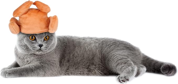 Thanksgiving Cat & Dog Turkey Headband - Funny Holiday Hat for Small Pets, Cats & Puppies