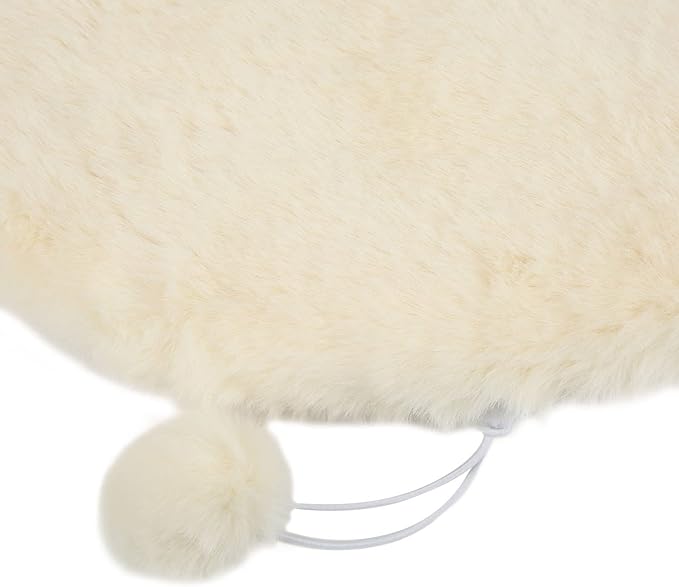 KANASI 1.6 Inch Round Faux Rabbit Fur Cat Bed, Replacement Pad for Pet Sleeping Mats for Windowsills Cages Kennels and Furniture (Cheese White)