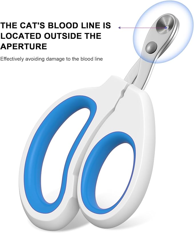 Aogeili Cat Claw Nail Clippers, Beginner Friendly Safety Trimmer, Pet Grooming Essentials Accessories with Stainless Steel Non Slip Handle for Kitten Puppy Rabbit Small Pets