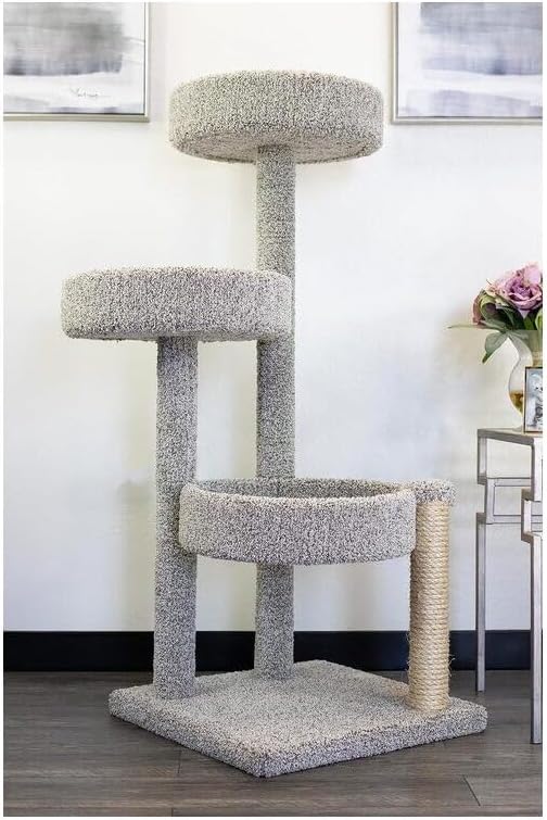 HomeStock Cat Tower Large Multi-LevelCarpeted Cat Tree with Scratching PostsCat Furniture for Indoor Cats Multicolor