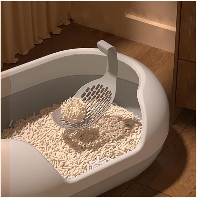 Pet Supplies, Large Cat Litter Box for Big Cats & Rabbits, Anti-Splash(Gray)