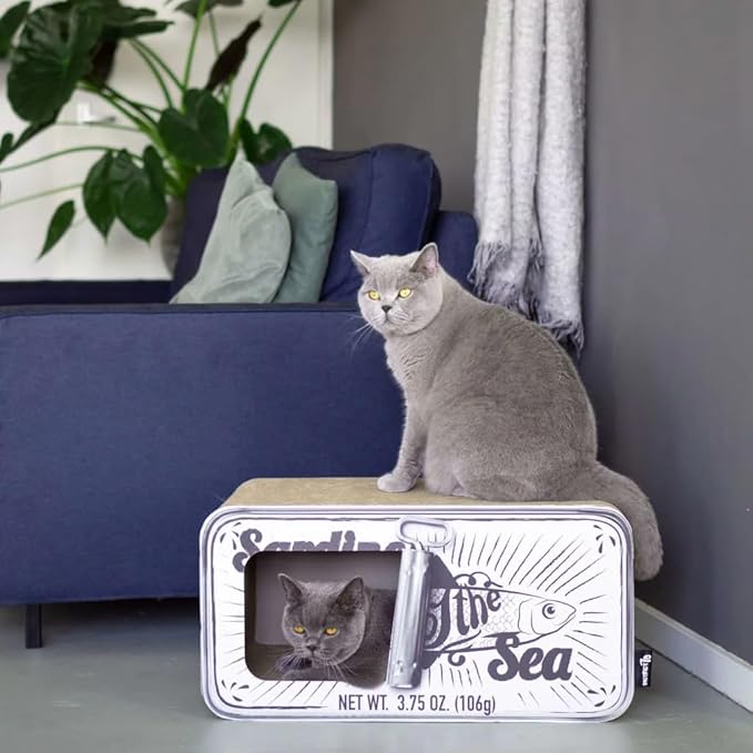 District 70 Sardine Cardboard Cat Scratcher, 60 x 30 x 30 cm, White