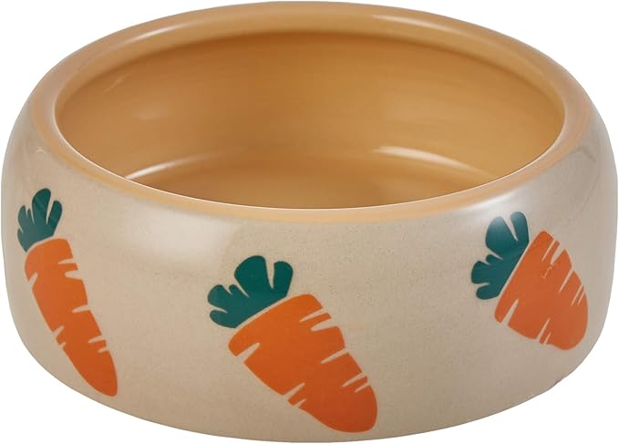 Nobby Carrot Ceramic Feeding Trough, Beige/Orange, 500 ml, Pack of 1