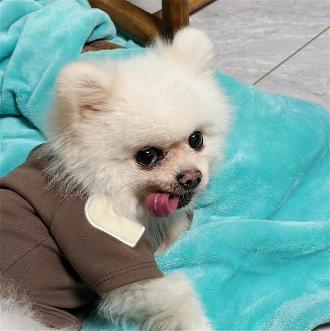 Small Dog Sweaters for Dogs Girls Boys, Heart Love Pattern Puppy Clothes, Puppy Pullover Outfit (Brown, Medium)