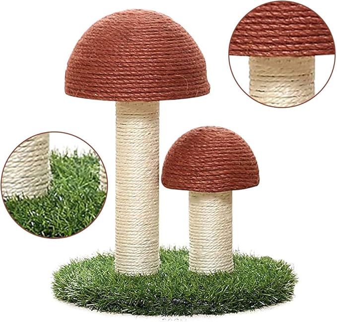 Cat Scratching Post Mushrooms Scratching Post Simulated Lawn Cat Climbing Frame Sisal Cat Scratcher Kittens Toy Home Furniture Protection