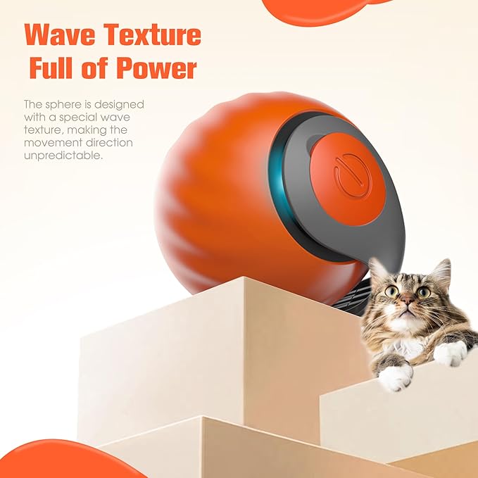 2026 New Upgrade Speedy Tail Cat Toy, Smart Interactive Pet Toys Comes with 4 Tails, Reinforced Version of The Cat Toys Balls, Two Speed Adjustment (Orange)